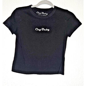 Cry Baby Women Crop Top Small Black Short Sleeve Baby Tee T Shirt Depp 90s Movie